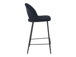Set de 2 taburetes para isla de cocina en terciopelo negro 65 cm - Pénélope