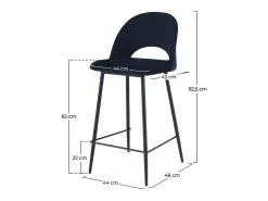 Set de 2 taburetes para isla de cocina en terciopelo negro 65 cm - Pénélope