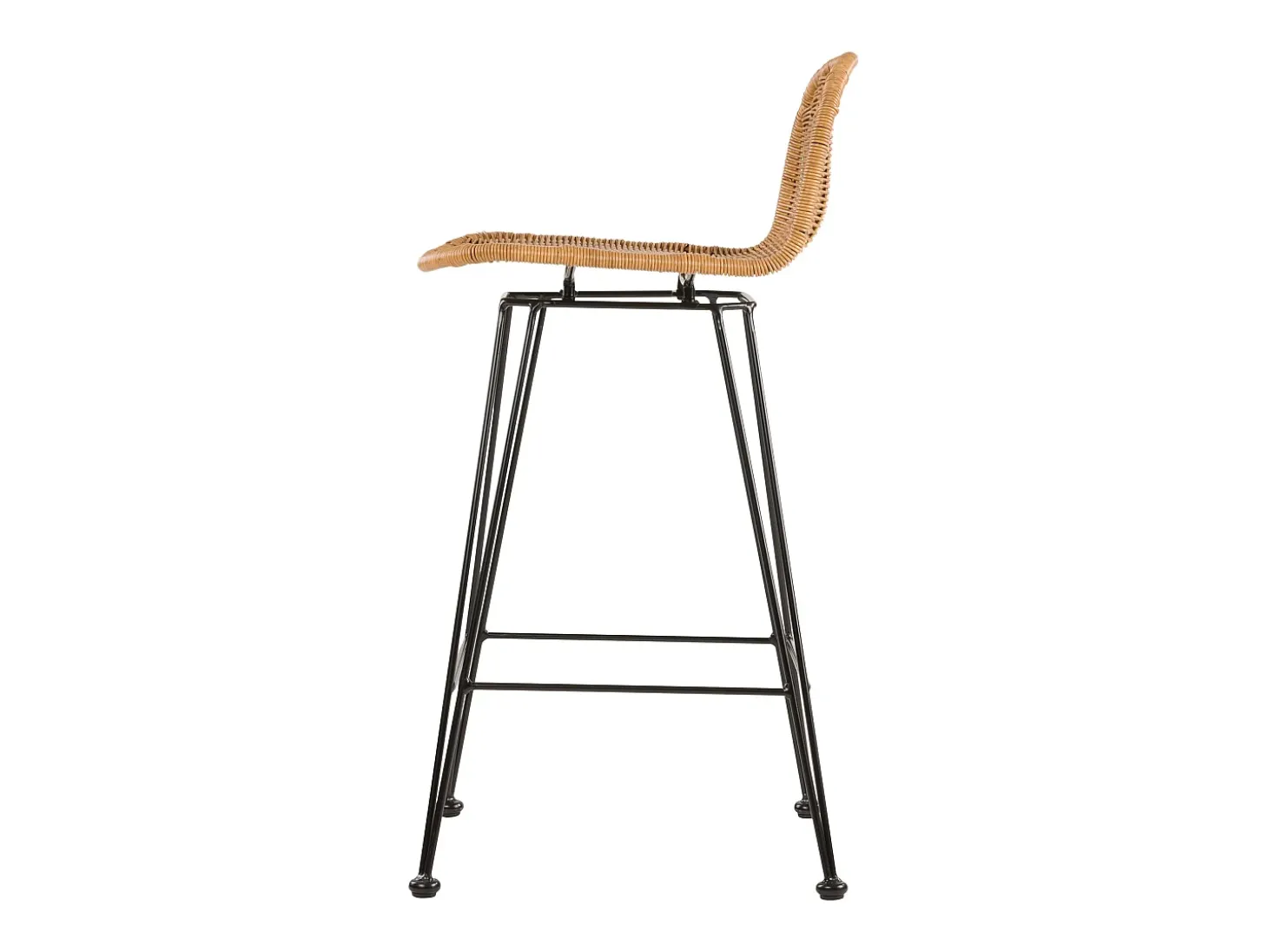 Set de 2 taburetes para isla de cocina en resina tejida marrón 63 cm - Jigani