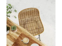 Set de 2 taburetes para isla de cocina en resina tejida marrón 63 cm - Jigani