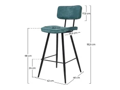 Set de 2 taburetes para isla de cocina de sintético azul 66 cm - Texas