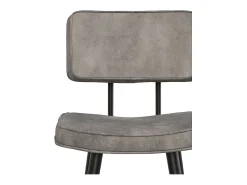 Set de 2 taburetes para isla de cocina de cuero sintético gris 66 cm - Texas
