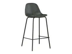 Set de 2 taburetes para isla de cocina de sintético gris/negro 65 cm - Henrik