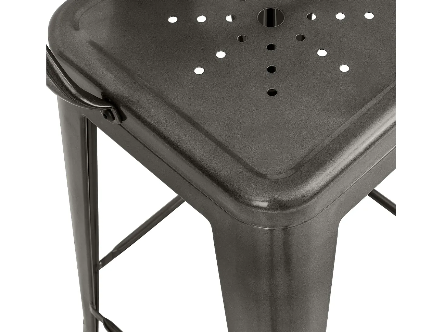 Set de 2 taburetes para isla de cocina en gris carbón 67 cm - Indus