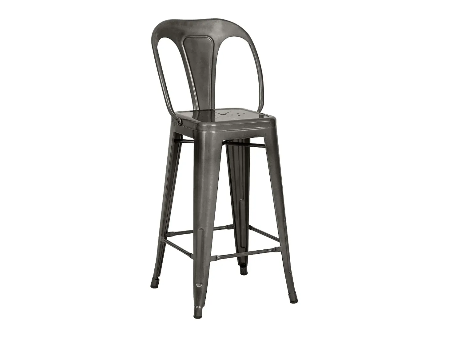 Set de 2 taburetes para isla de cocina en gris carbón 67 cm - Indus