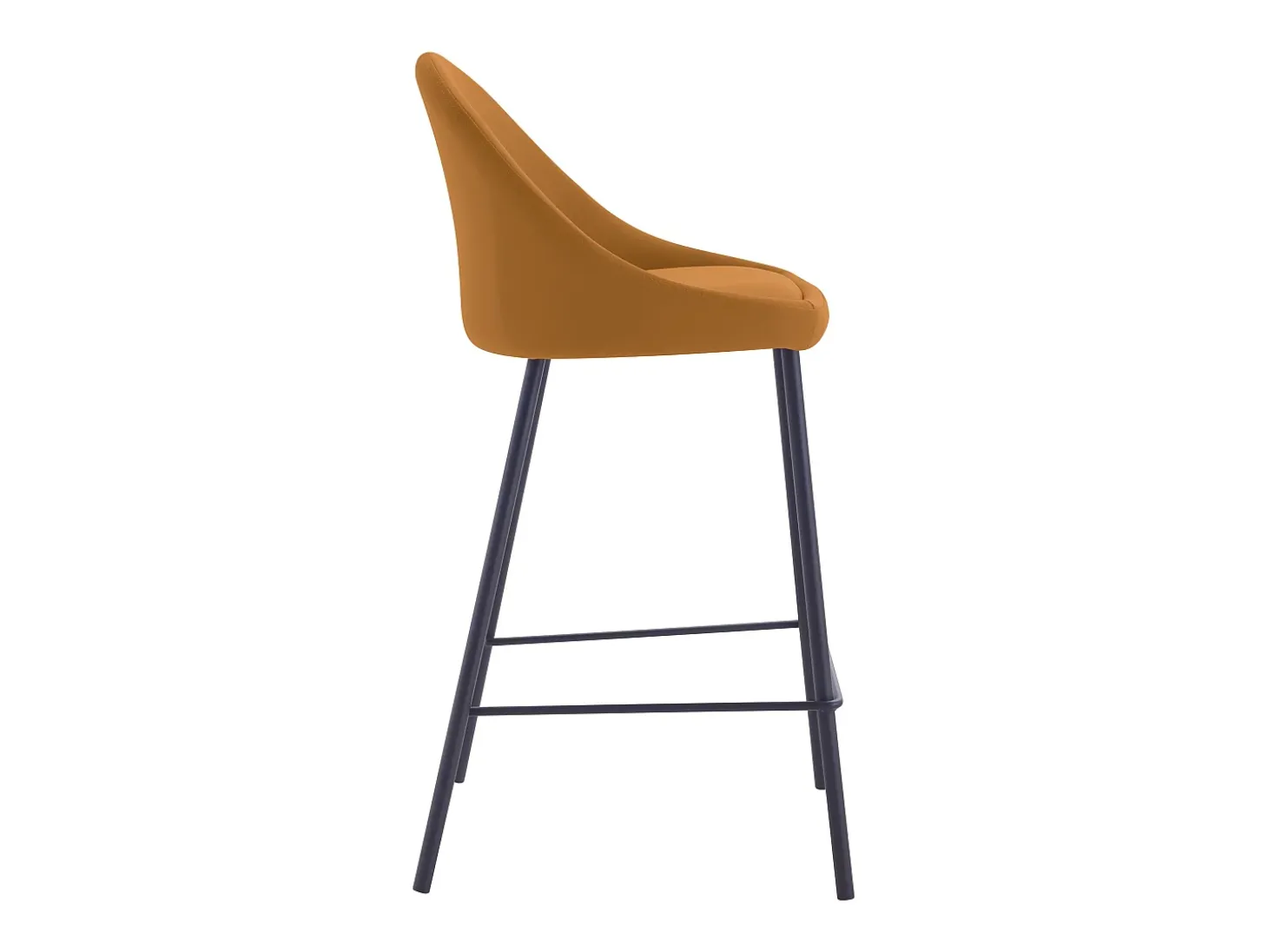 Set de 2 taburetes para isla de cocina en cuero sintético canela 65 cm - Misty