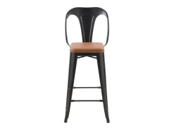 Set de 2 taburetes para isla de cocina negros y marrones 66 cm - Charly