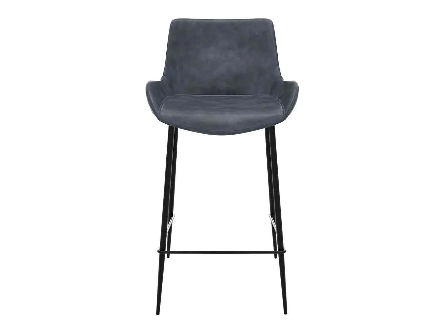 Set de 2 taburetes para isla de cocina en cuero sintético gris 65 cm - Pirata