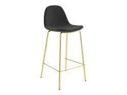 Set de 2 taburetes para isla de cocina en terciopelo negro 65 cm - Henrik