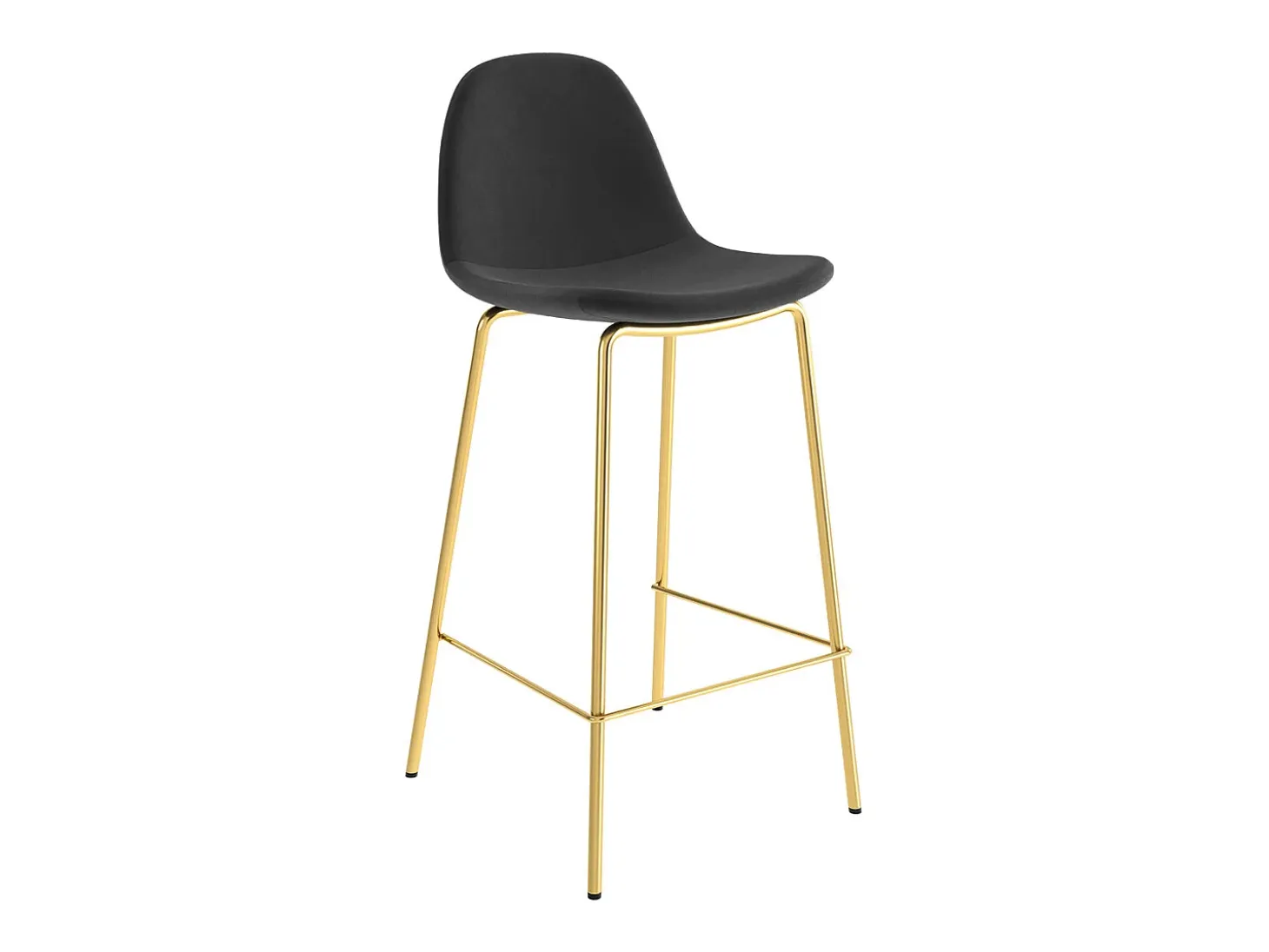 Set de 2 taburetes para isla de cocina en terciopelo negro 65 cm - Henrik