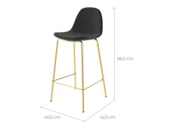 Set de 2 taburetes para isla de cocina en terciopelo negro 65 cm - Henrik