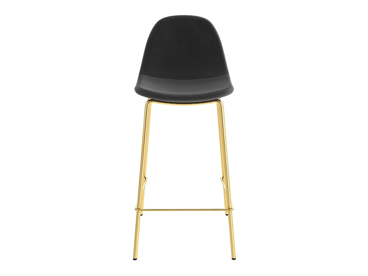 Set de 2 taburetes para isla de cocina en terciopelo negro 65 cm - Henrik