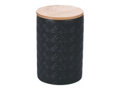 Set de 3 tarros de cocina de cerámica con tapa Shade of Shape Geometrie - Negro
