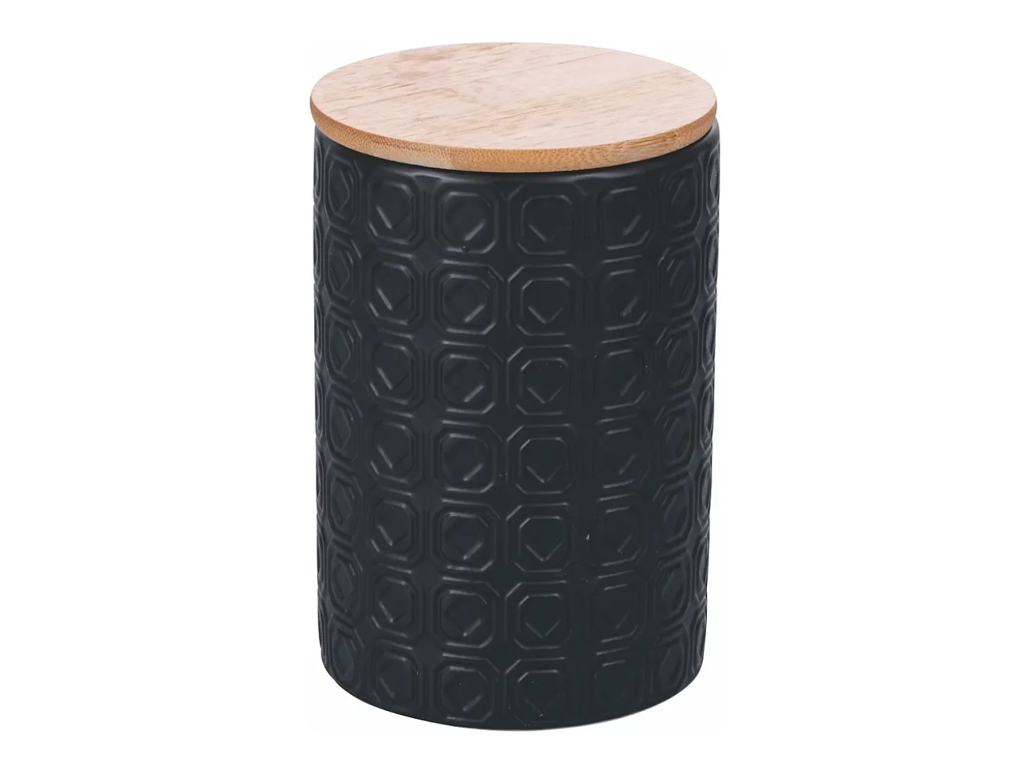 Set de 3 tarros de cocina de cerámica con tapa Shade of Shape Geometrie - Negro
