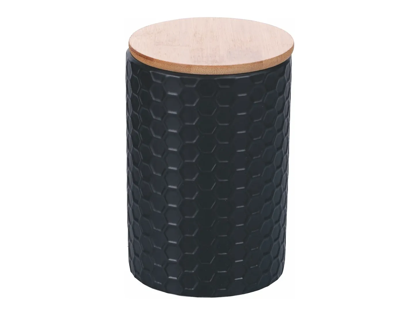 Set de 3 tarros de cocina de cerámica con tapa Shade of Shape Geometrie - Negro