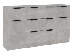 Set de aparador 3 piezas madera contrachapada gris hormigón ES923280