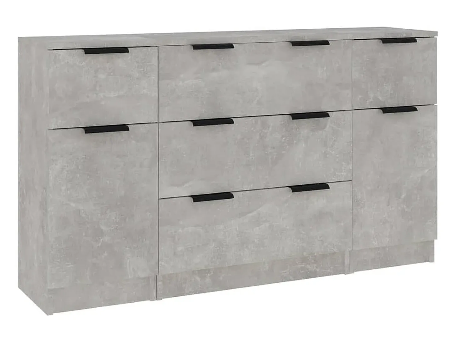 Set de aparador 3 piezas madera contrachapada gris hormigón ES923280
