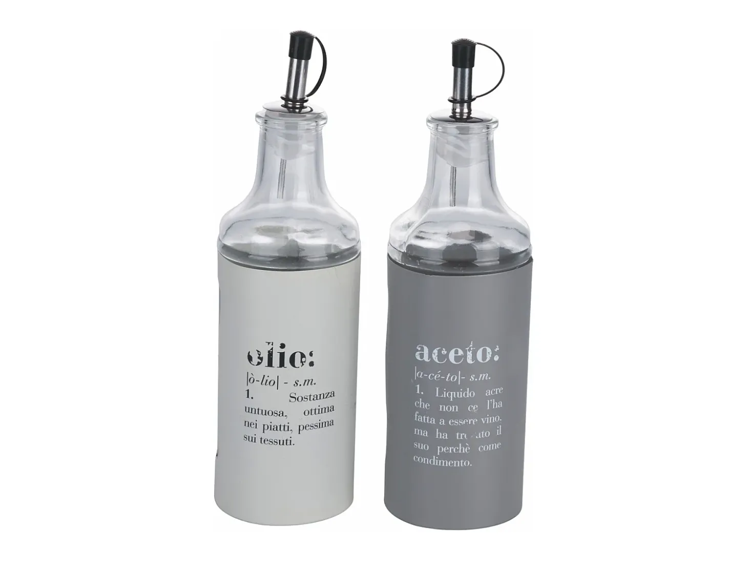 Set de condimentos para mesa aceite, sal, vinagre, especias y pimienta Victionary - Gris
