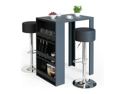 Set de mesa de bar antracita 57x80x106