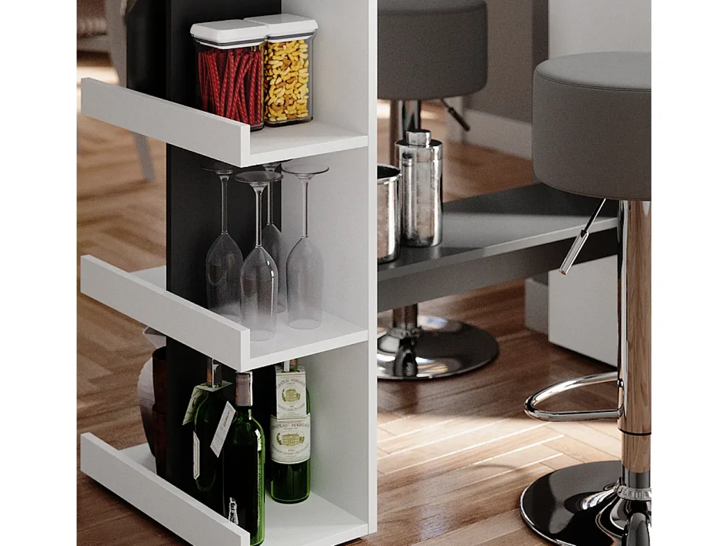 Set de mesa de bar blanco 108x50x103 dana