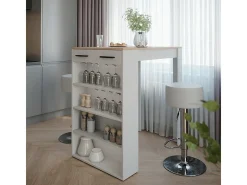 Set de mesa de bar blanco/sonoma 67x100x106 repose