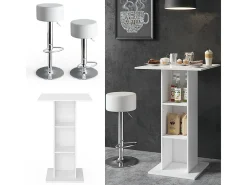 Set de mesa de bar blanco 70x70x109 rodeo