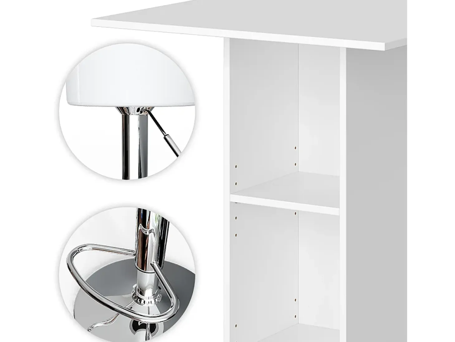 Set de mesa de bar blanco 70x70x109 rodeo