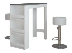 Set de mesa de bar blanco/antracita 45x110x106 repose
