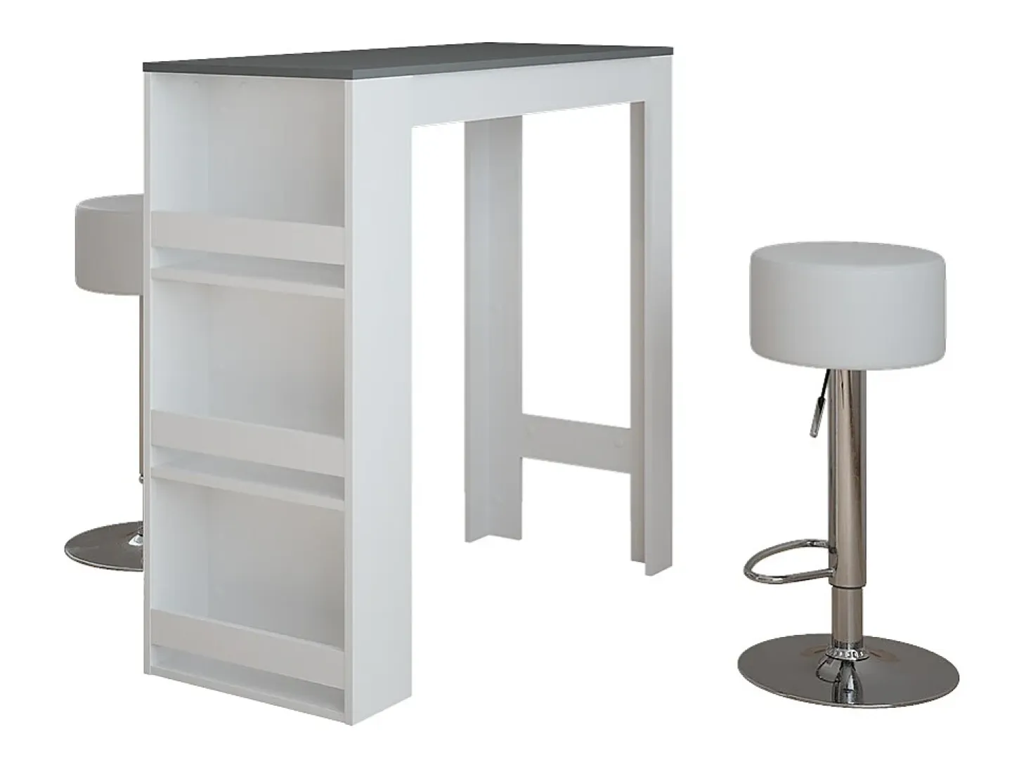 Set de mesa de bar blanco/antracita 45x110x106 repose