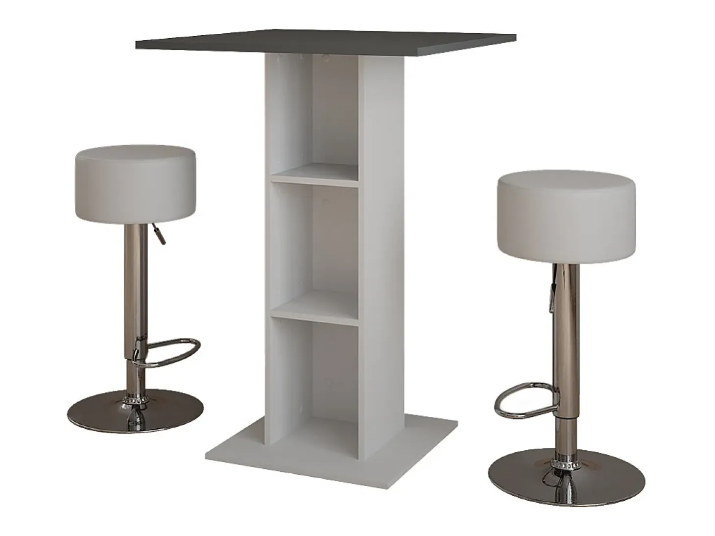 Set de mesa de bar hormigón/blanco 75x75x106 repose