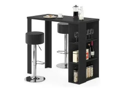 Set de mesa de bar negro 120x60x105.6 noel