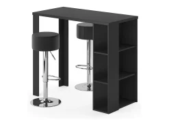 Set de mesa de bar negro 120x60x105.6 noel