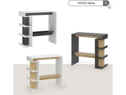 Set de mesa de bar roble blanco/dorado 108x50x103 dana
