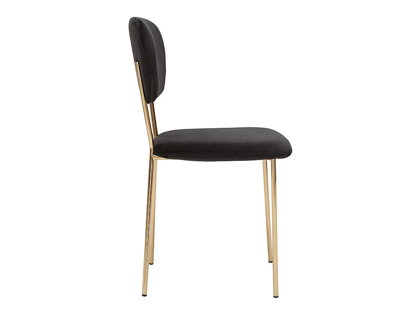 Set de 2 sillas de diseño de terciopelo negro y metal dorado LEPIDUS