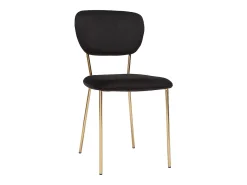Set de 2 sillas de diseño de terciopelo negro y metal dorado LEPIDUS