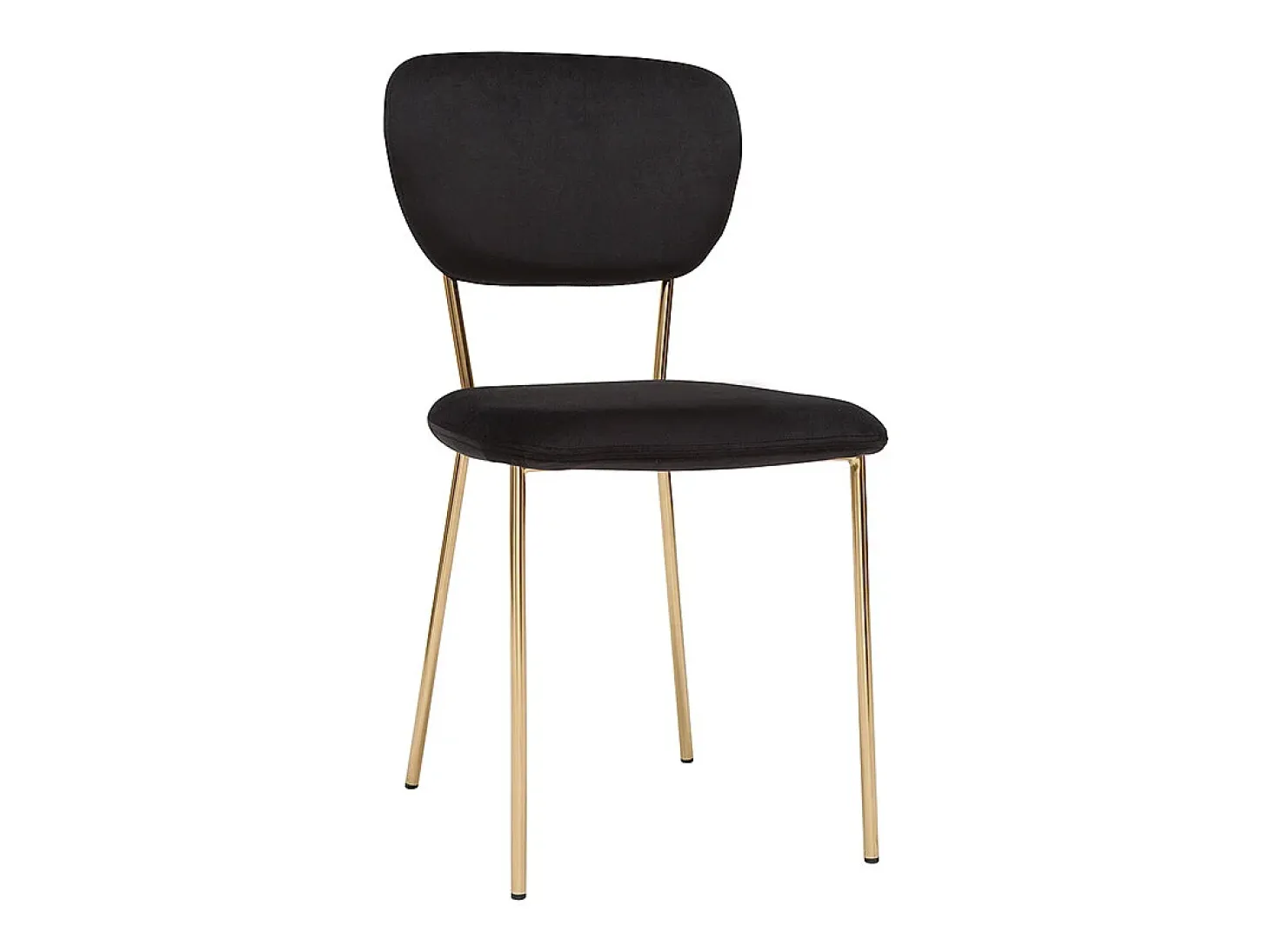Set de 2 sillas de diseño de terciopelo negro y metal dorado LEPIDUS