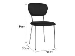 Set de 2 sillas de diseño de terciopelo negro y metal dorado LEPIDUS