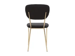 Set de 2 sillas de diseño de terciopelo negro y metal dorado LEPIDUS