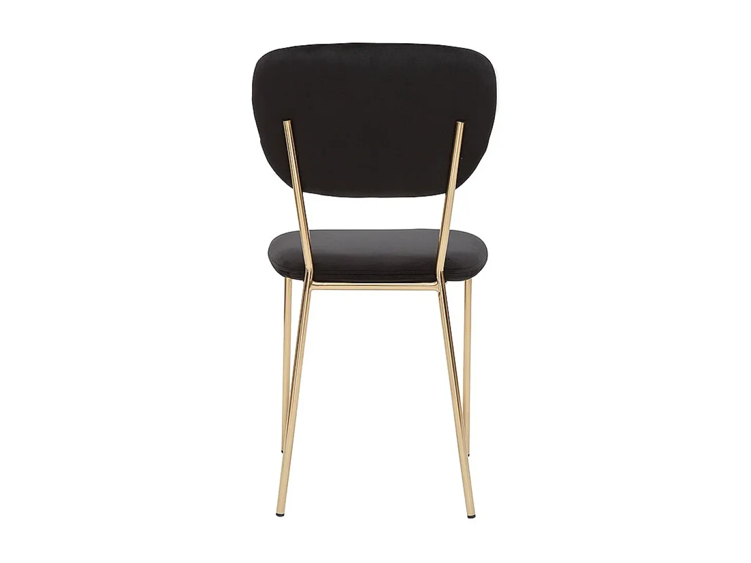 Set de 2 sillas de diseño de terciopelo negro y metal dorado LEPIDUS