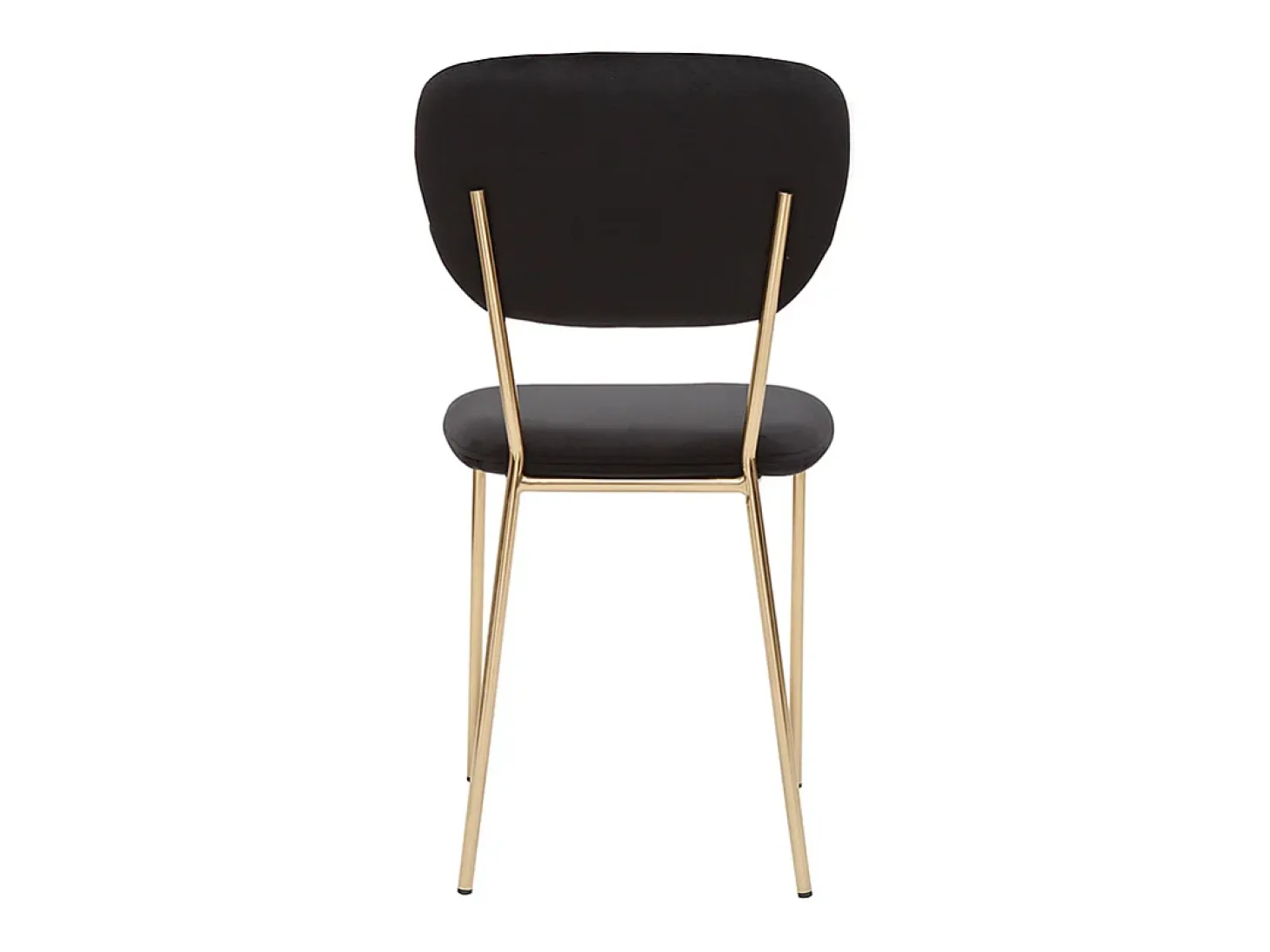 Set de 2 sillas de diseño de terciopelo negro y metal dorado LEPIDUS