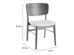 Set de 2 sillas de madera clara y blanco SHELDON