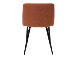 Set de 2 sillas de tejido efecto aterciopelado texturizado terracota y metal negro MONTI