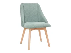 Set de 2 sillas de tela efecto aterciopelado texturizado verde y madera clara HIGGINS