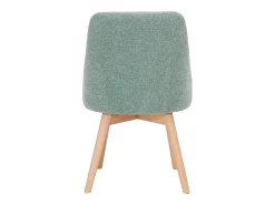 Set de 2 sillas de tela efecto aterciopelado texturizado verde y madera clara HIGGINS