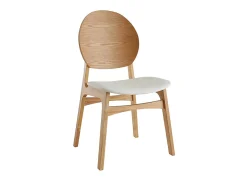 Set de 2 sillas nórdicas de madera clara y poliuretano blanco ELTON