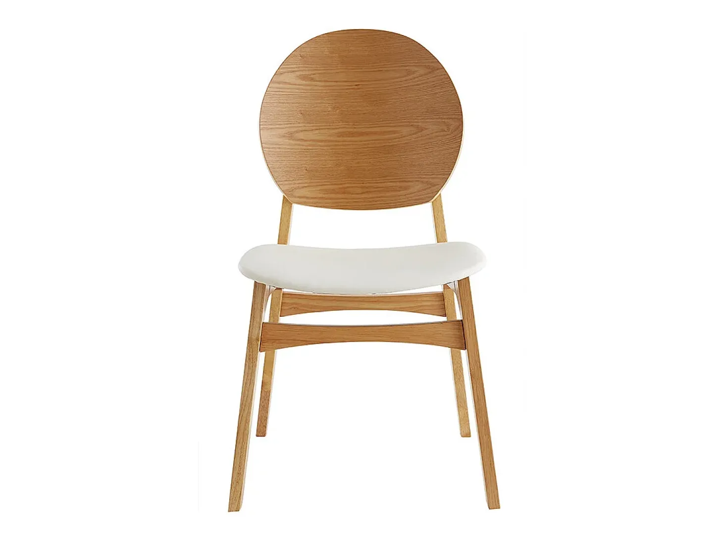Set de 2 sillas nórdicas de madera clara y poliuretano blanco ELTON