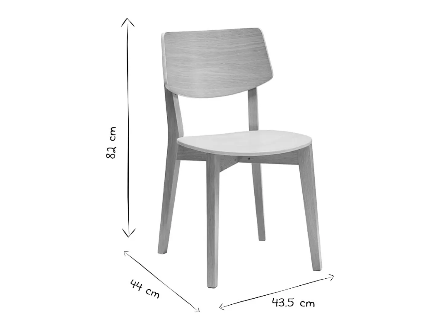Set de 2 sillas vintage de madera clara AVEA