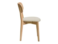Set de 2 sillas vintage roble y asiento beige LUCIA