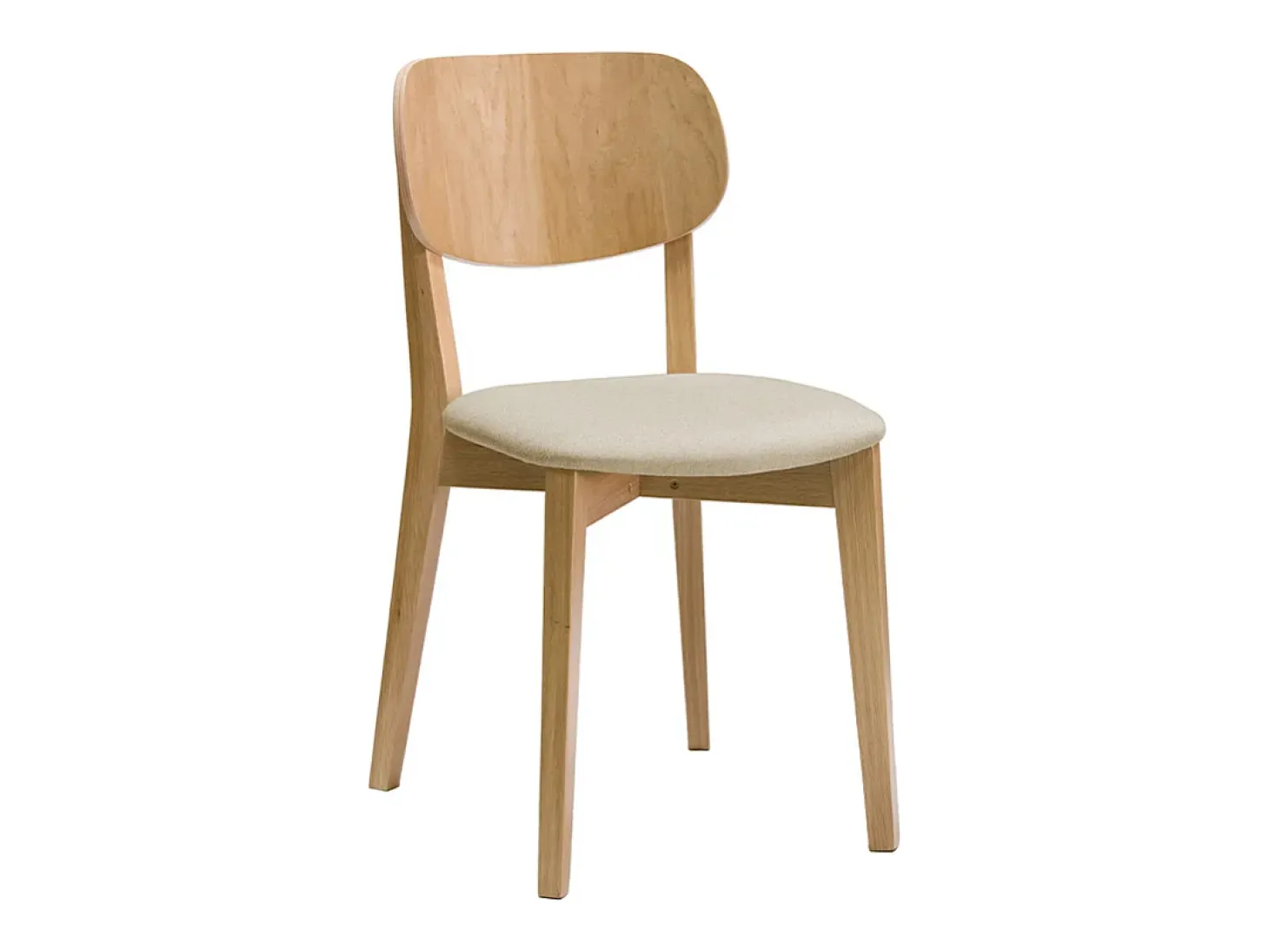 Set de 2 sillas vintage roble y asiento beige LUCIA