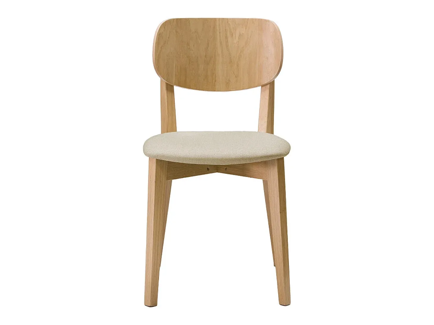Set de 2 sillas vintage roble y asiento beige LUCIA